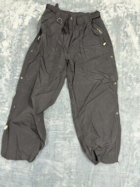 Kayak Womens Black Nylon Cargo Pants Elastic Waist Outdoor S